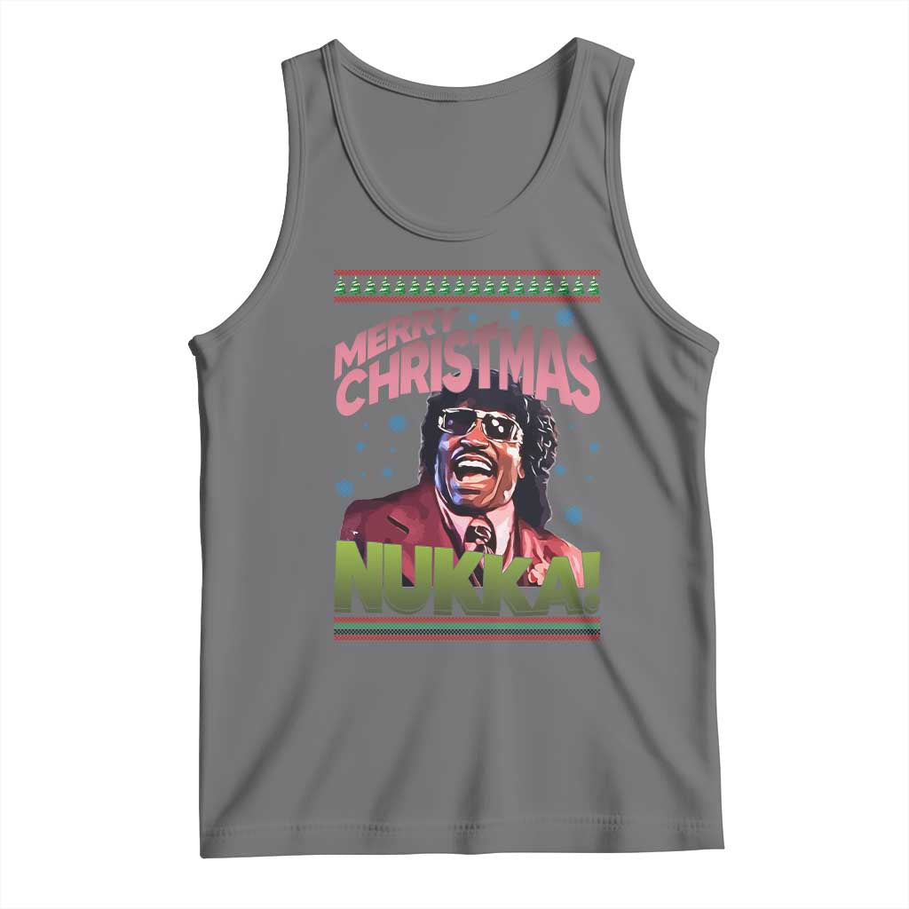 Funny Retro Merry Christmas Nukka Parody Tank Top Xmas Throwback Parody Urban Comedy TS02 Black Heather Print Your Wear