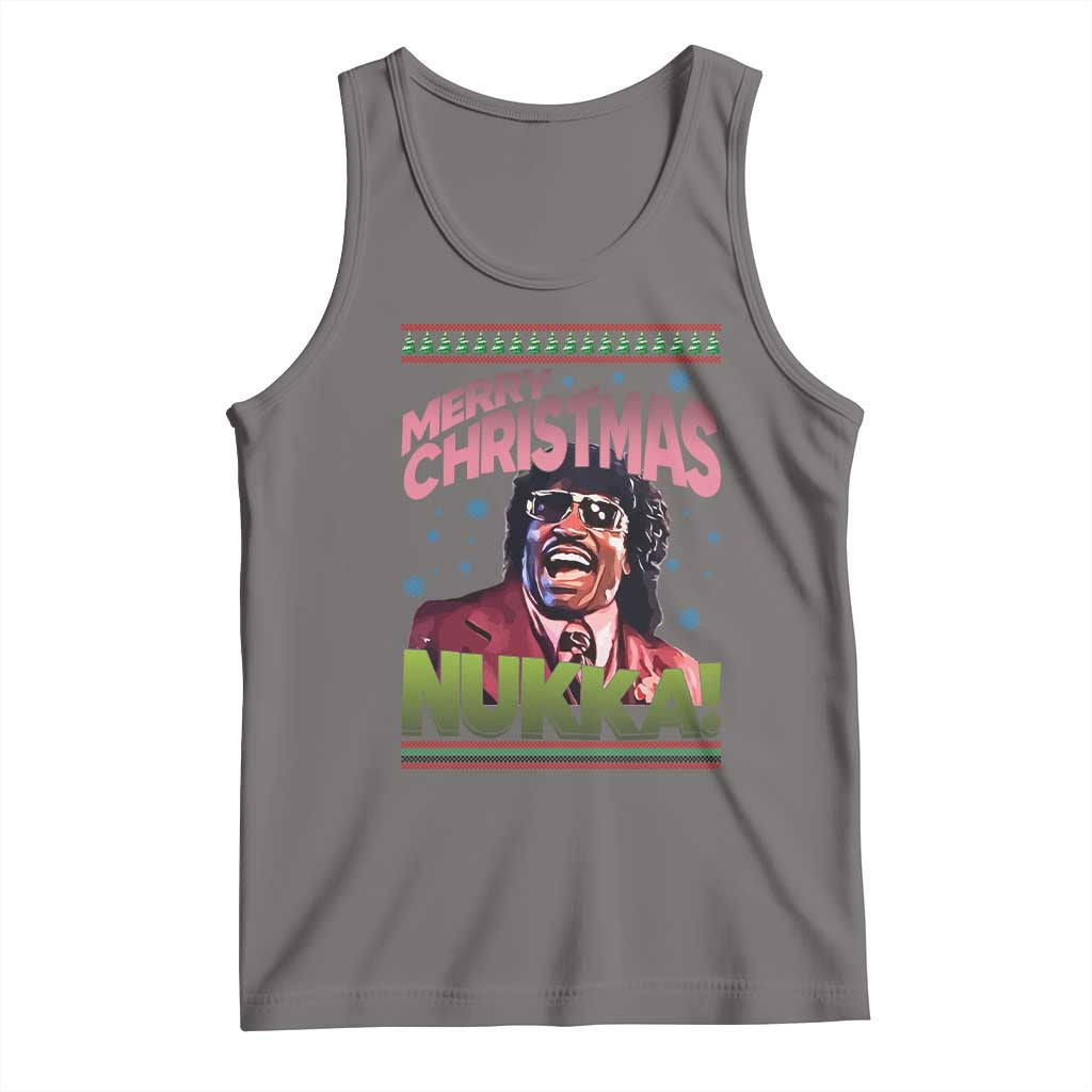 Funny Retro Merry Christmas Nukka Parody Tank Top Xmas Throwback Parody Urban Comedy TS02 Deep Heather Print Your Wear