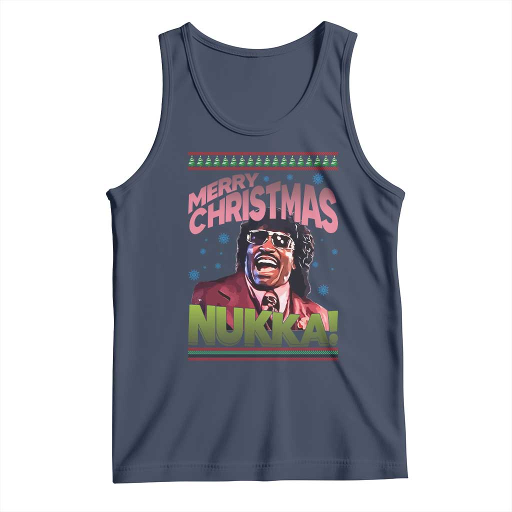 Funny Retro Merry Christmas Nukka Parody Tank Top Xmas Throwback Parody Urban Comedy TS02 Navy Print Your Wear