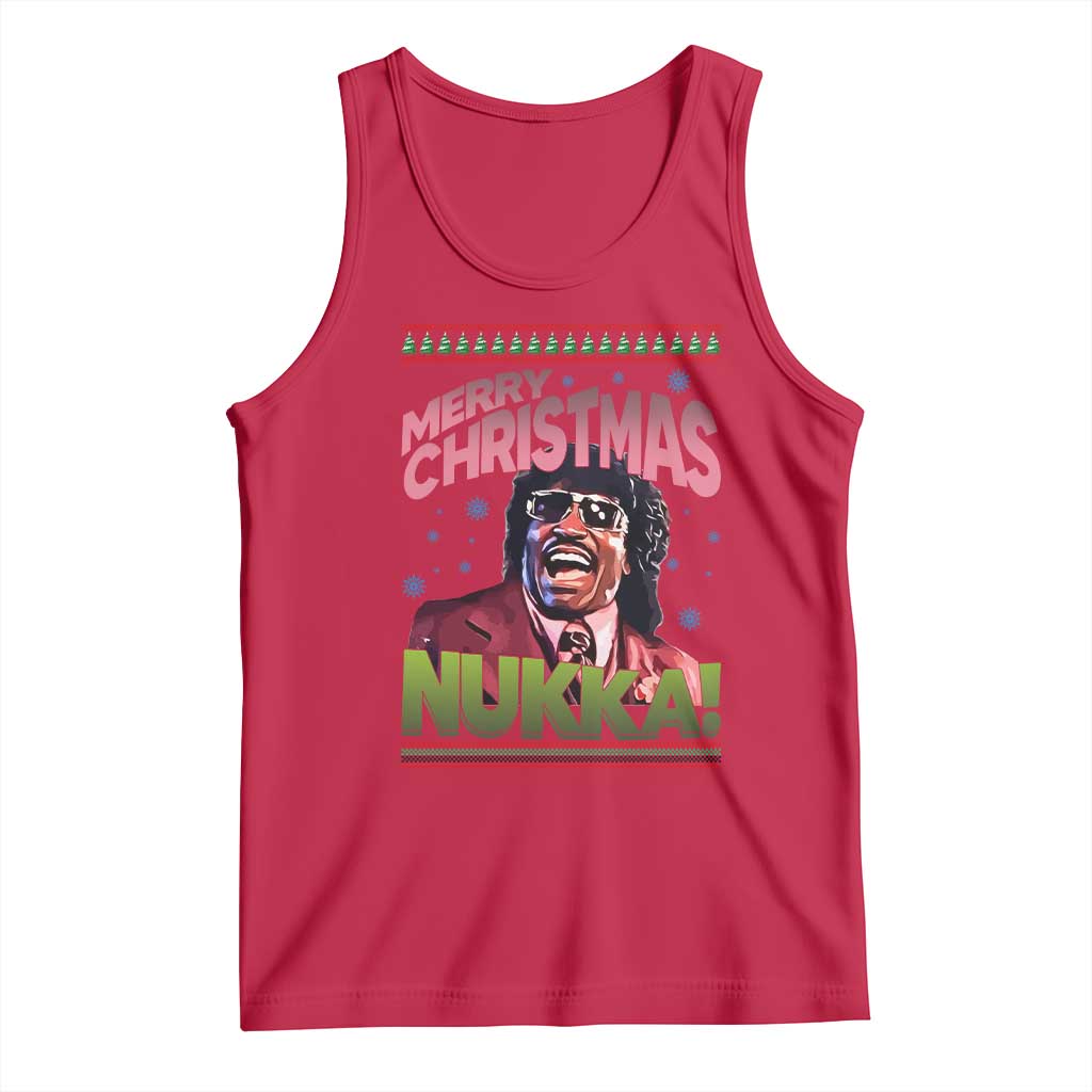 Funny Retro Merry Christmas Nukka Parody Tank Top Xmas Throwback Parody Urban Comedy TS02 Red Print Your Wear
