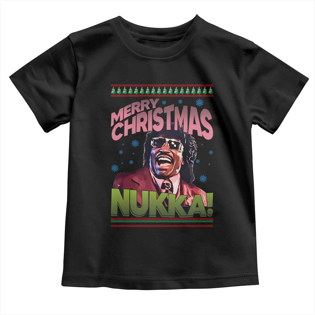 Funny Retro Merry Christmas Nukka Parody Toddler T Shirt Xmas Throwback Parody Urban Comedy TS02 Black Print Your Wear