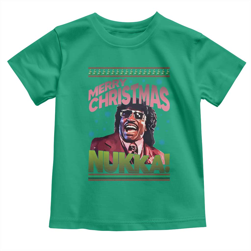 Funny Retro Merry Christmas Nukka Parody Toddler T Shirt Xmas Throwback Parody Urban Comedy TS02 Irish Green Print Your Wear