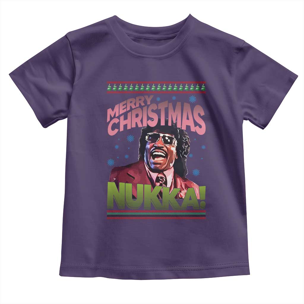 Funny Retro Merry Christmas Nukka Parody Toddler T Shirt Xmas Throwback Parody Urban Comedy TS02 Purple Print Your Wear