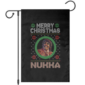 Funny Retro Merry Christmas Nukka Parody Garden Flag Holiday Cheer 90s Xmas Throwback Parody TS02 Black Print Your Wear
