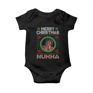 Funny Retro Merry Christmas Nukka Parody Baby Onesie Holiday Cheer 90s Xmas Throwback Parody TS02 Black Print Your Wear