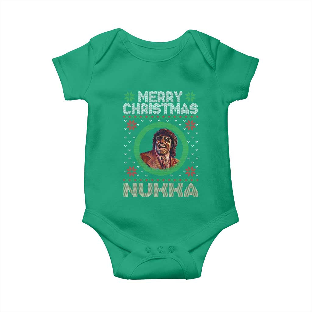 Funny Retro Merry Christmas Nukka Parody Baby Onesie Holiday Cheer 90s Xmas Throwback Parody TS02 Irish Green Print Your Wear