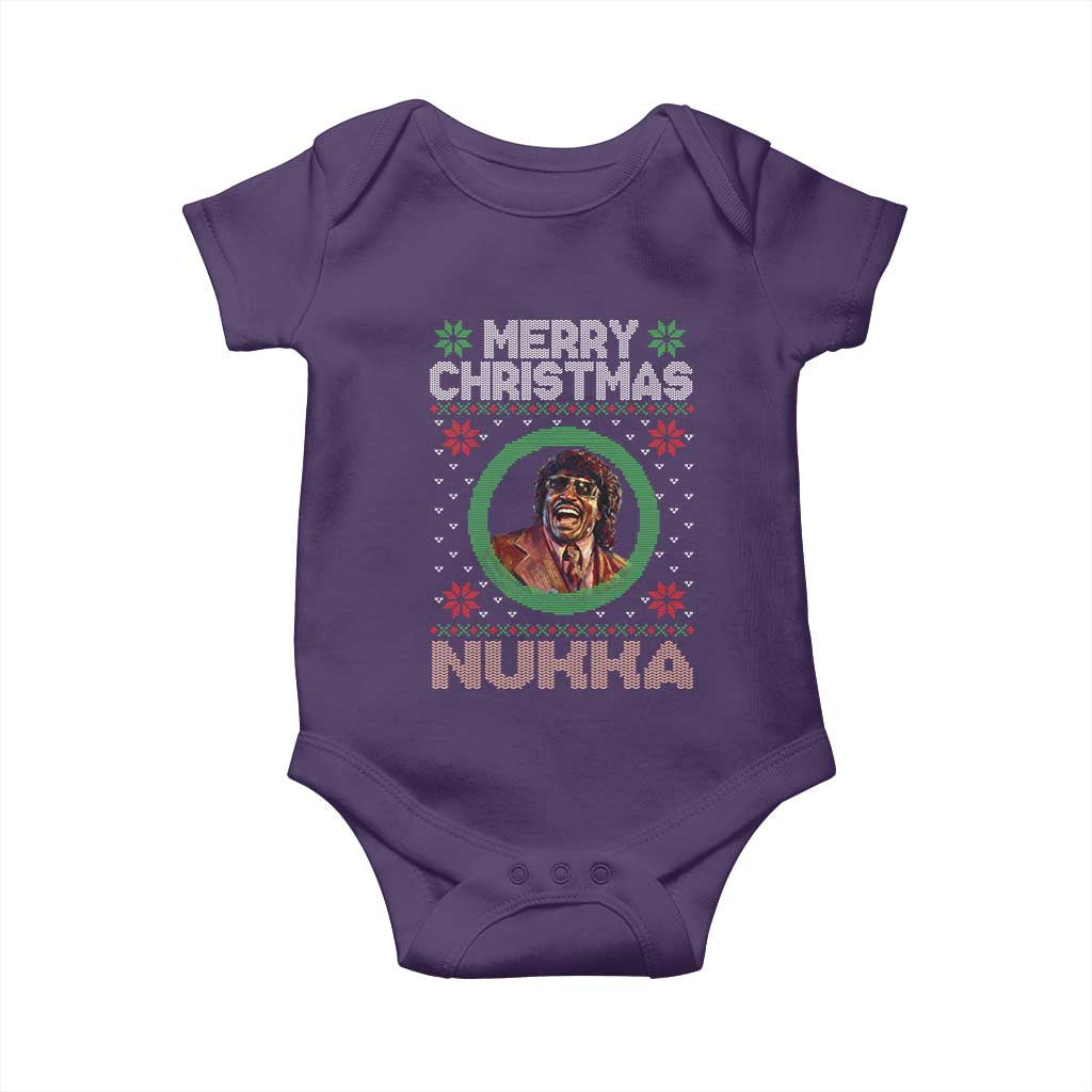 Funny Retro Merry Christmas Nukka Parody Baby Onesie Holiday Cheer 90s Xmas Throwback Parody TS02 Purple Print Your Wear