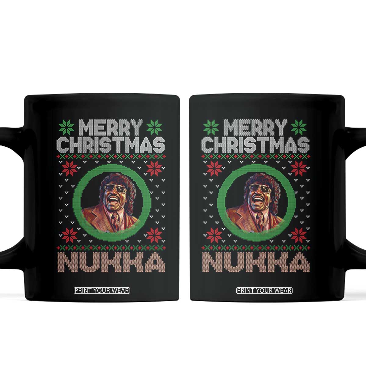 Funny Retro Merry Christmas Nukka Parody Coffee Mug Holiday Cheer 90s Xmas Throwback Parody TS02 Black Print Your Wear