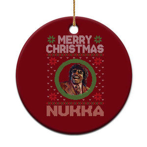 Funny Retro Merry Christmas Nukka Parody Ceramic Ornament Holiday Cheer 90s Xmas Throwback Parody TS02 1pc Red Print Your Wear