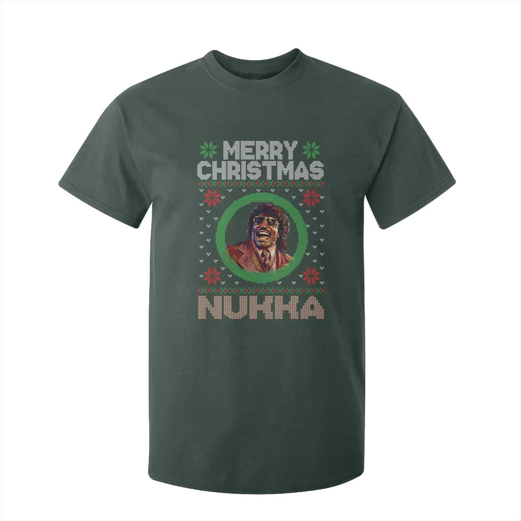 Funny Retro Merry Christmas Nukka Parody T Shirt For Kid Holiday Cheer 90s Xmas Throwback Parody TS02 Dark Forest Green Print Your Wear