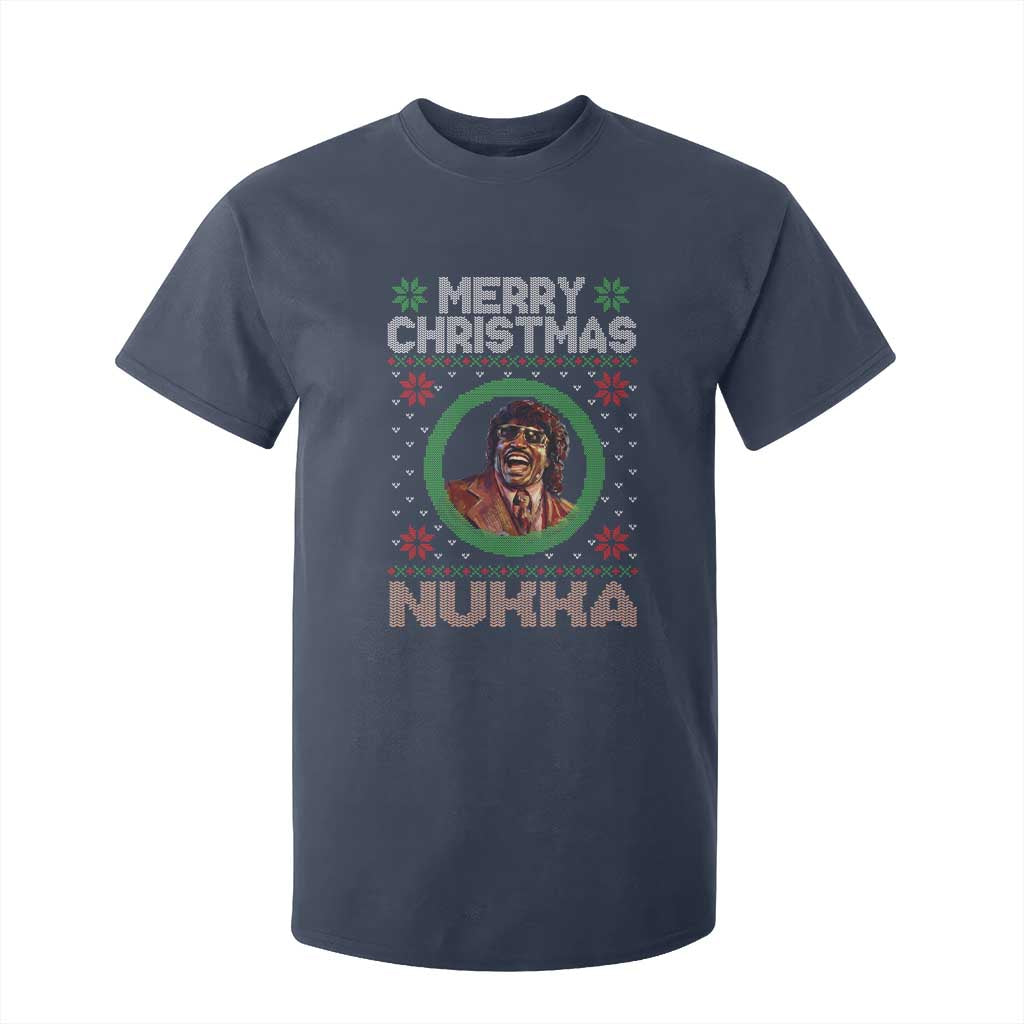 Funny Retro Merry Christmas Nukka Parody T Shirt For Kid Holiday Cheer 90s Xmas Throwback Parody TS02 Navy Print Your Wear