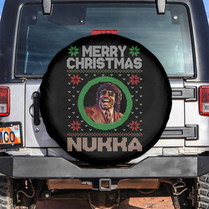 Funny Retro Merry Christmas Nukka Parody Spare Tire Cover Holiday Cheer 90s Xmas Throwback Parody TS02 No hole Black Print Your Wear