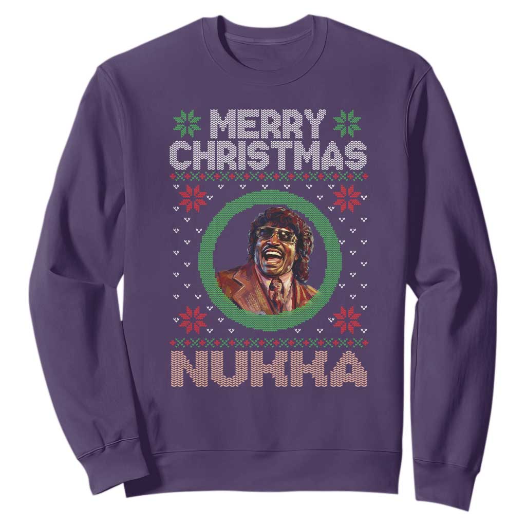 Funny Retro Merry Christmas Nukka Parody Sweatshirt Holiday Cheer 90s Xmas Throwback Parody TS02 Purple Print Your Wear