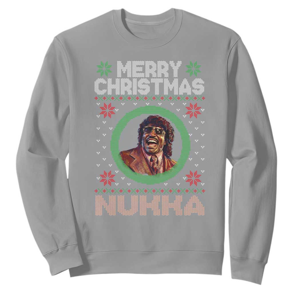 Funny Retro Merry Christmas Nukka Parody Sweatshirt Holiday Cheer 90s Xmas Throwback Parody TS02 Sport Gray Print Your Wear