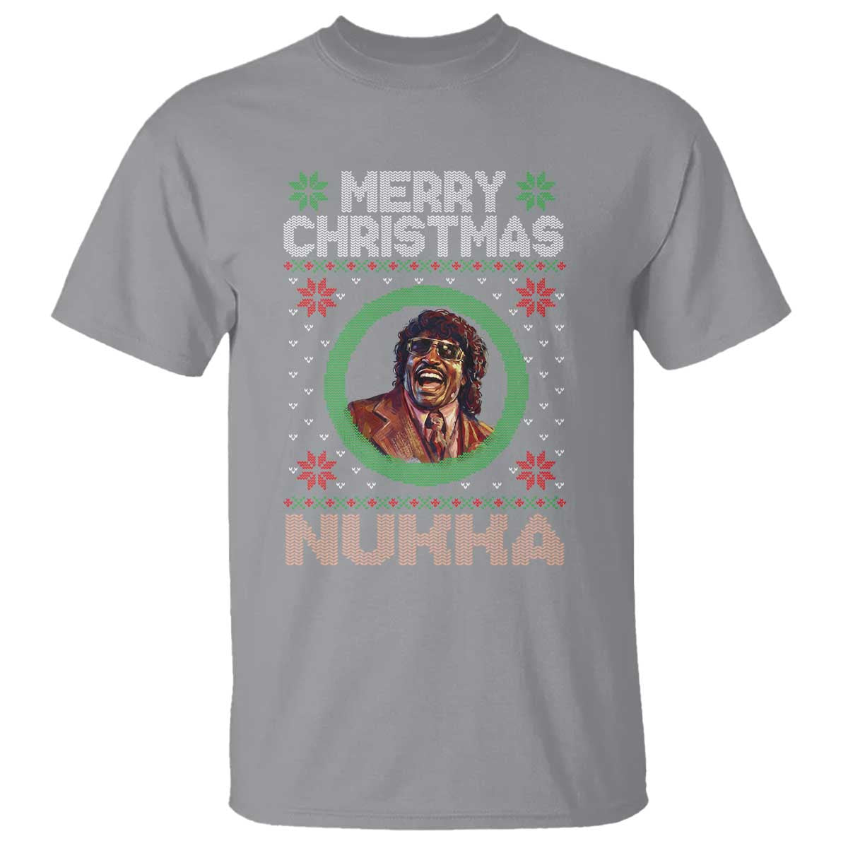 Funny Retro Merry Christmas Nukka Parody T Shirt Holiday Cheer 90s Xmas Throwback Parody TS02 Sport Gray Print Your Wear