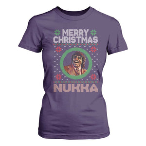Funny Retro Merry Christmas Nukka Parody T Shirt For Women Holiday Cheer 90s Xmas Throwback Parody TS02 Purple Print Your Wear