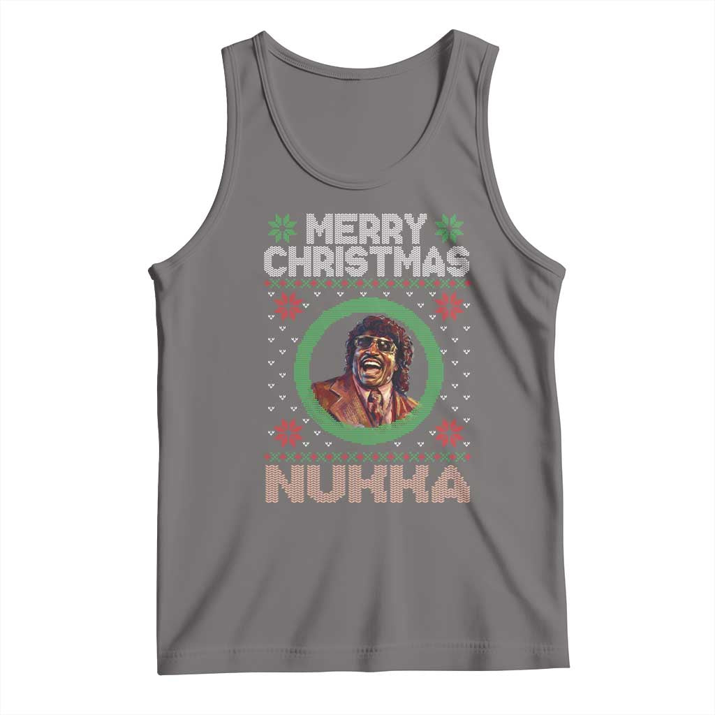 Funny Retro Merry Christmas Nukka Parody Tank Top Holiday Cheer 90s Xmas Throwback Parody TS02 Deep Heather Print Your Wear