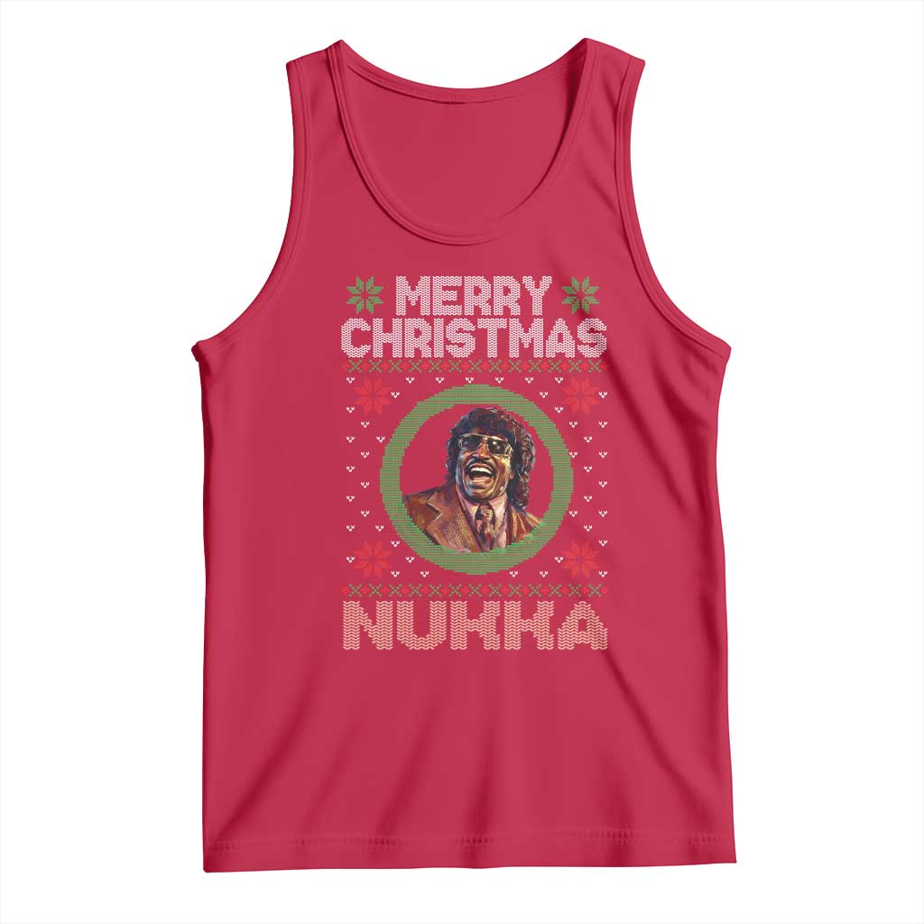 Funny Retro Merry Christmas Nukka Parody Tank Top Holiday Cheer 90s Xmas Throwback Parody TS02 Red Print Your Wear