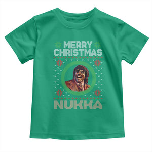 Funny Retro Merry Christmas Nukka Parody Toddler T Shirt Holiday Cheer 90s Xmas Throwback Parody TS02 Irish Green Print Your Wear