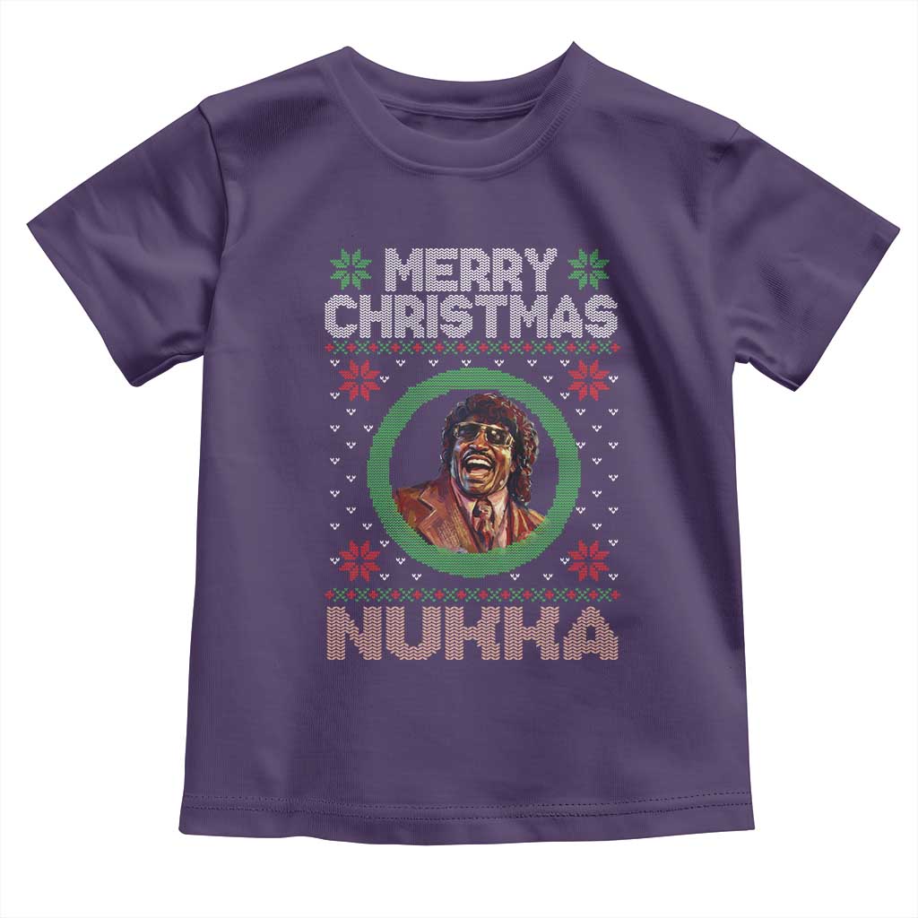 Funny Retro Merry Christmas Nukka Parody Toddler T Shirt Holiday Cheer 90s Xmas Throwback Parody TS02 Purple Print Your Wear