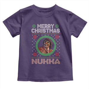Funny Retro Merry Christmas Nukka Parody Toddler T Shirt Holiday Cheer 90s Xmas Throwback Parody TS02 Purple Print Your Wear