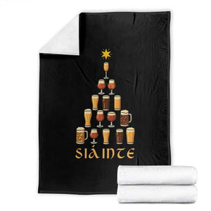 Sláinte Christmas Tree Pint Glass Throw Blanket Ale Glass Beer Drinking Lover Holiday Party TS02 Black Print Your Wear
