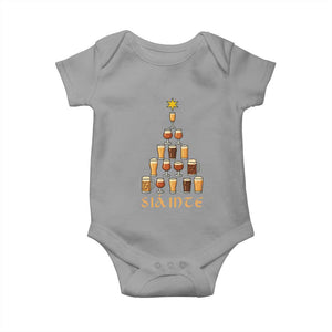 Sláinte Christmas Tree Pint Glass Baby Onesie Ale Glass Beer Drinking Lover Holiday Party TS02 Sport Gray Print Your Wear