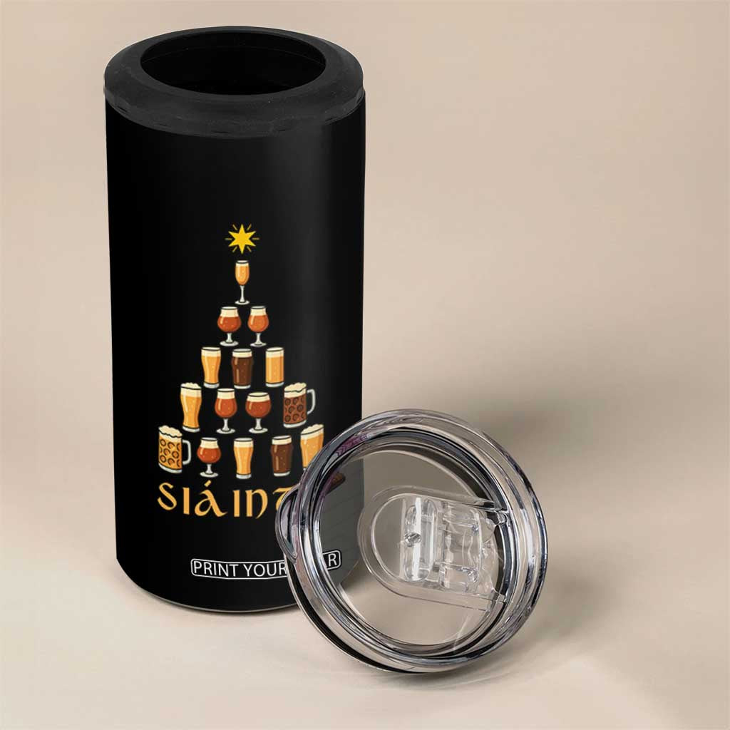 Sláinte Christmas Tree Pint Glass 4 in 1 Can Cooler Tumbler Ale Glass Beer Drinking Lover Holiday Party TS02 Print Your Wear