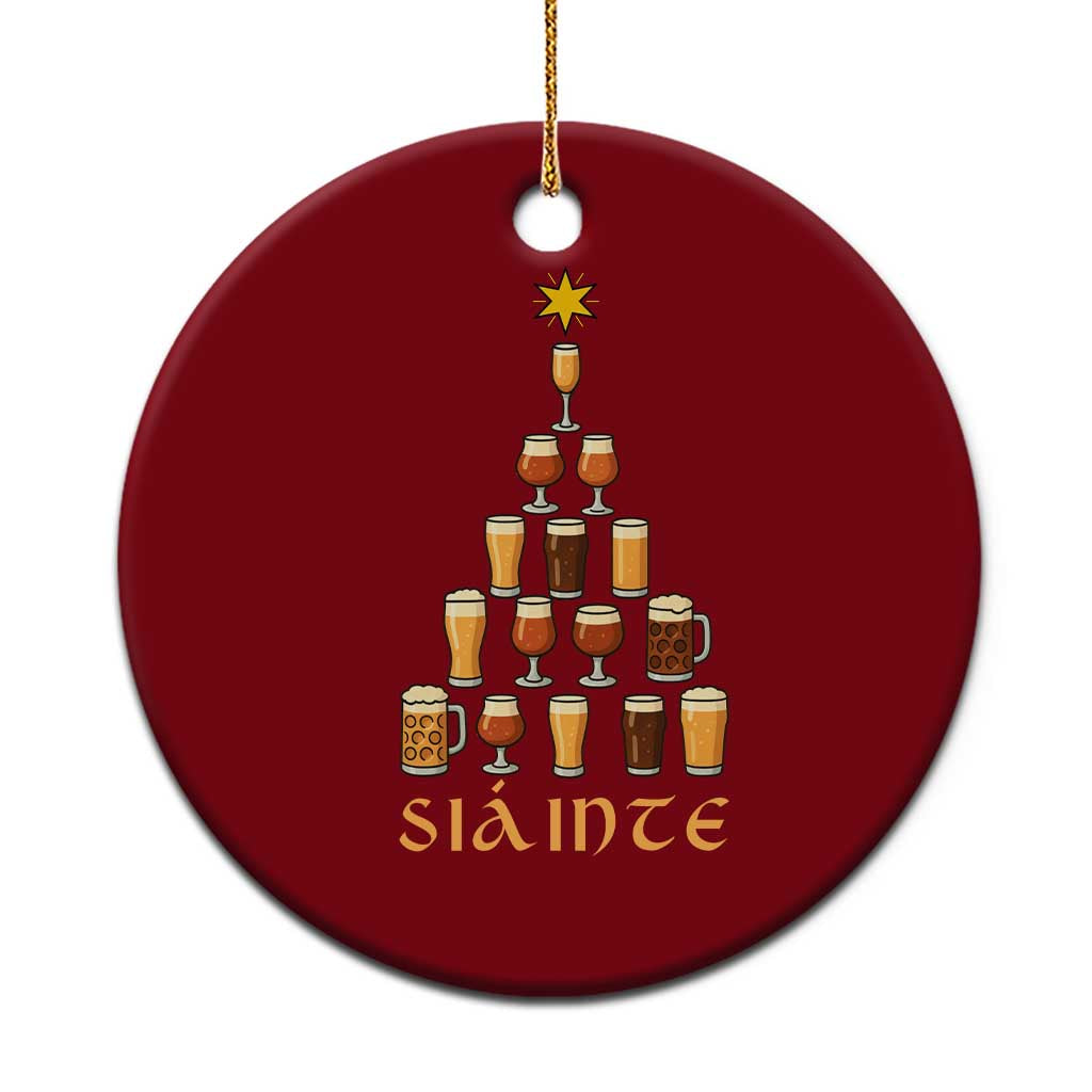 Sláinte Christmas Tree Pint Glass Ceramic Ornament Ale Glass Beer Drinking Lover Holiday Party TS02 1pc Red Print Your Wear