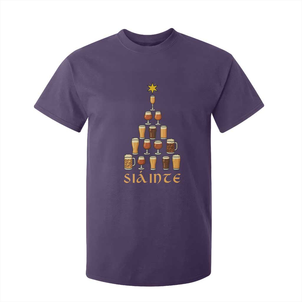 Sláinte Christmas Tree Pint Glass T Shirt For Kid Ale Glass Beer Drinking Lover Holiday Party TS02 Purple Print Your Wear