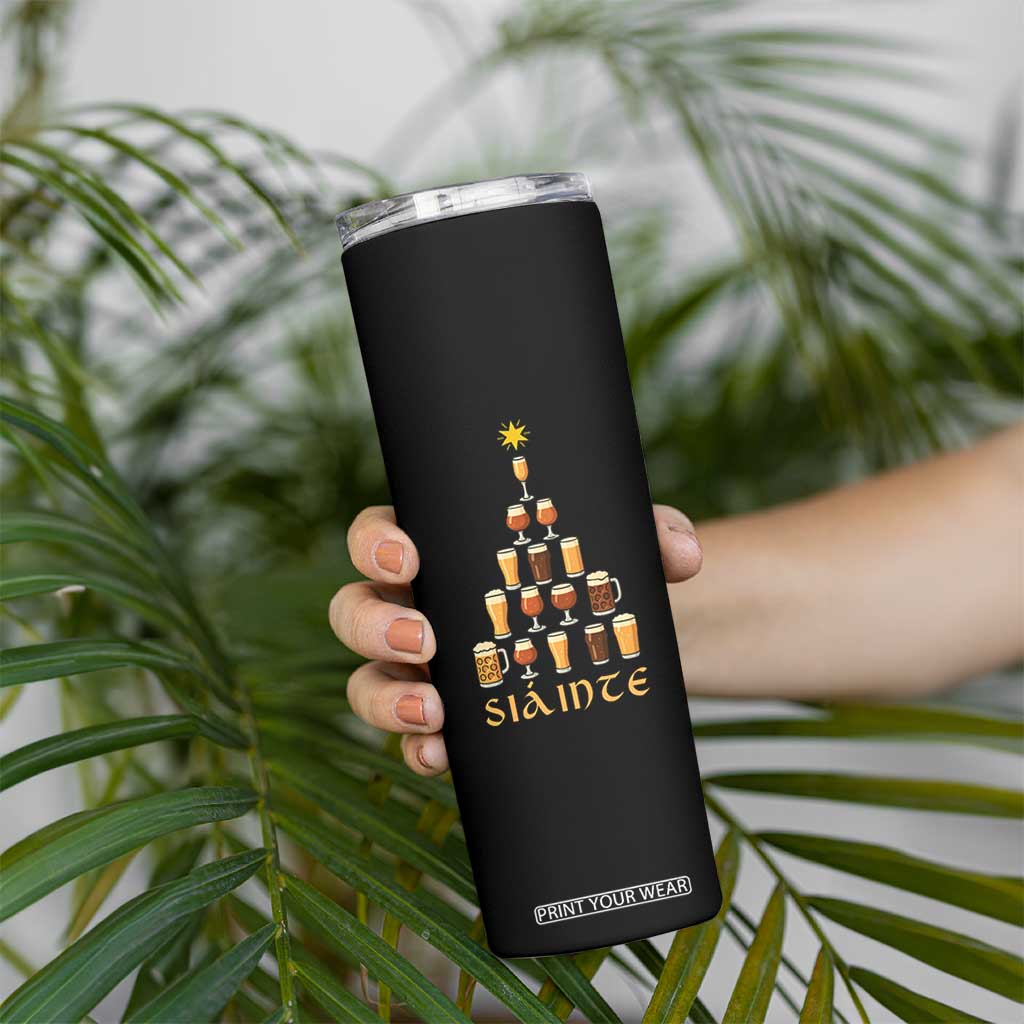 Sláinte Christmas Tree Pint Glass Skinny Tumbler Ale Glass Beer Drinking Lover Holiday Party TS02 Print Your Wear