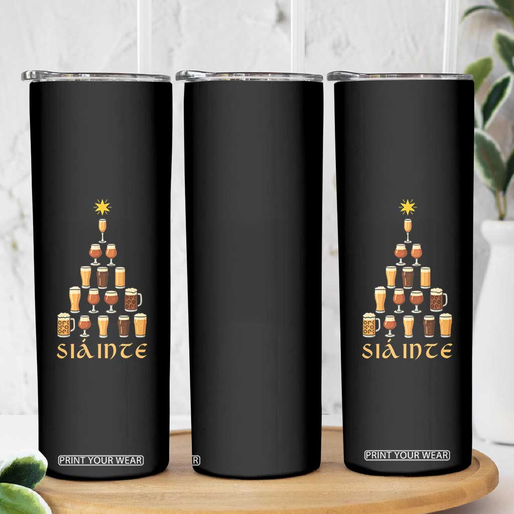 Sláinte Christmas Tree Pint Glass Skinny Tumbler Ale Glass Beer Drinking Lover Holiday Party TS02 Print Your Wear