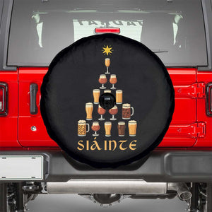 Sláinte Christmas Tree Pint Glass Spare Tire Cover Ale Glass Beer Drinking Lover Holiday Party TS02 Black Print Your Wear