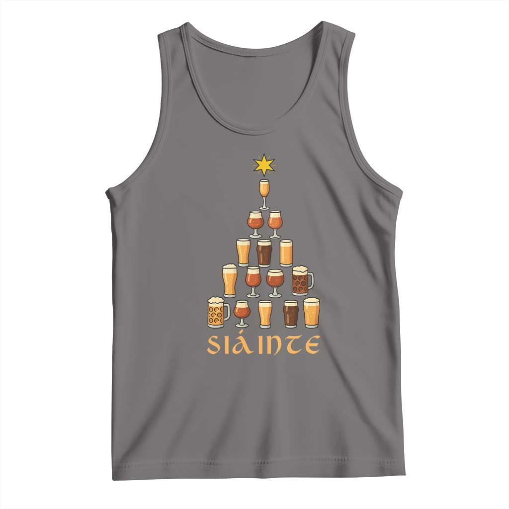 Sláinte Christmas Tree Pint Glass Tank Top Ale Glass Beer Drinking Lover Holiday Party TS02 Deep Heather Print Your Wear