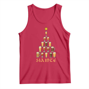 Sláinte Christmas Tree Pint Glass Tank Top Ale Glass Beer Drinking Lover Holiday Party TS02 Red Print Your Wear