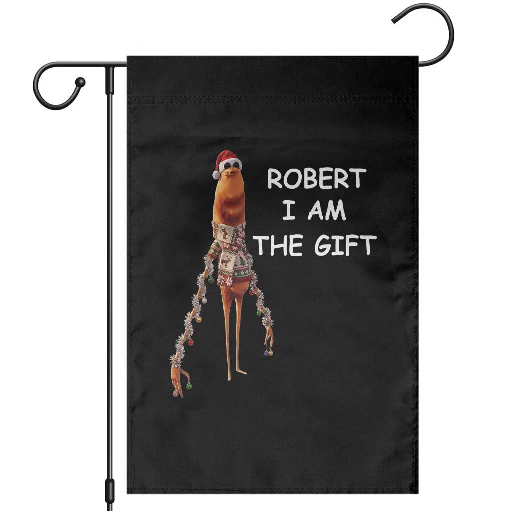 Funny Marcus the Worm in Ugly Christmas Sweater Garden Flag Robert I Am the Gift Meme Holiday Humor TS02 Black Print Your Wear