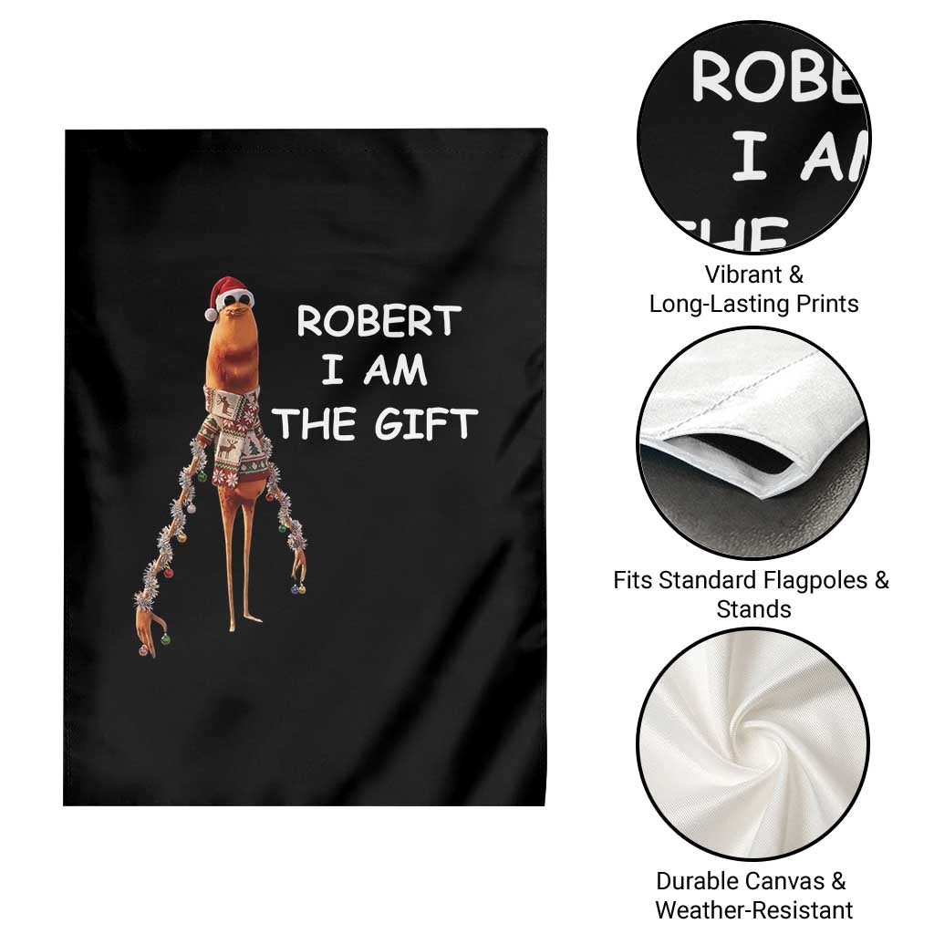 Funny Marcus the Worm in Ugly Christmas Sweater Garden Flag Robert I Am the Gift Meme Holiday Humor TS02 Print Your Wear