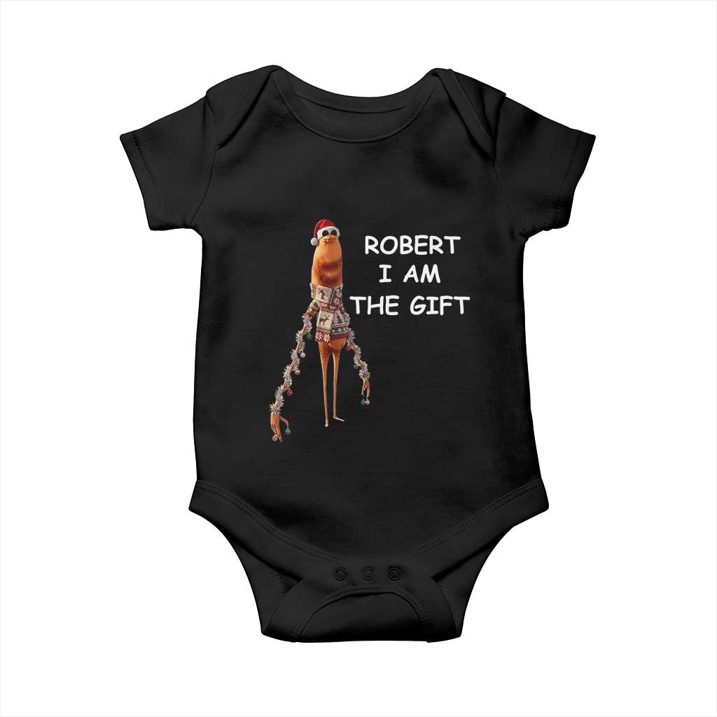 Funny Marcus the Worm in Ugly Christmas Sweater Baby Onesie Robert I Am the Gift Meme Holiday Humor TS02 Black Print Your Wear