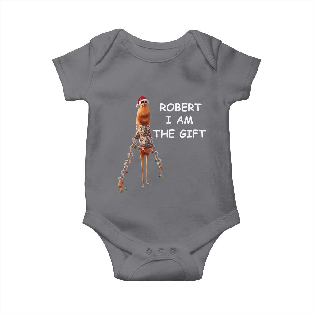 Funny Marcus the Worm in Ugly Christmas Sweater Baby Onesie Robert I Am the Gift Meme Holiday Humor TS02 Charcoal Print Your Wear
