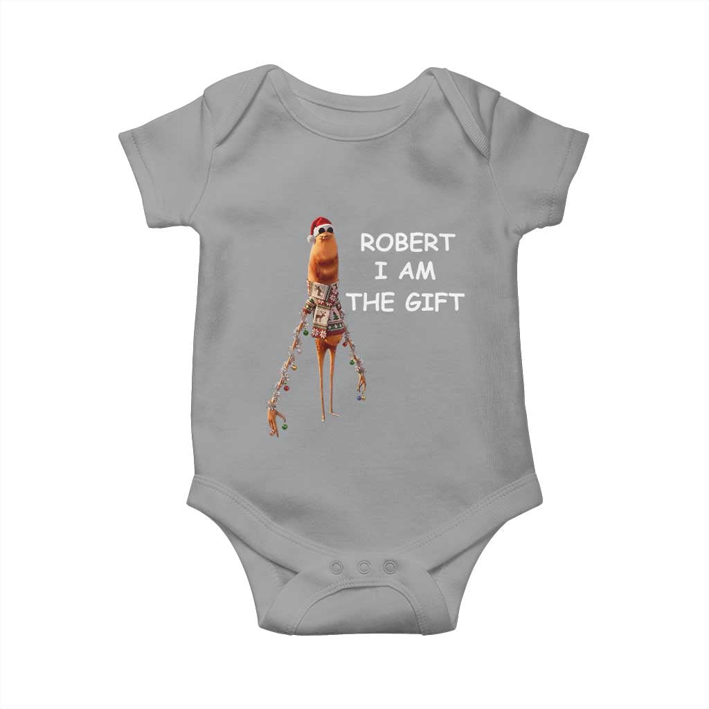 Funny Marcus the Worm in Ugly Christmas Sweater Baby Onesie Robert I Am the Gift Meme Holiday Humor TS02 Sport Gray Print Your Wear