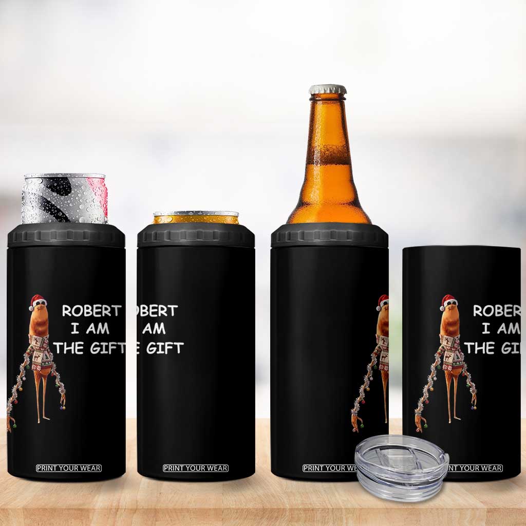 Funny Marcus the Worm in Ugly Christmas Sweater 4 in 1 Can Cooler Tumbler Robert I Am the Gift Meme Holiday Humor TS02 Print Your Wear