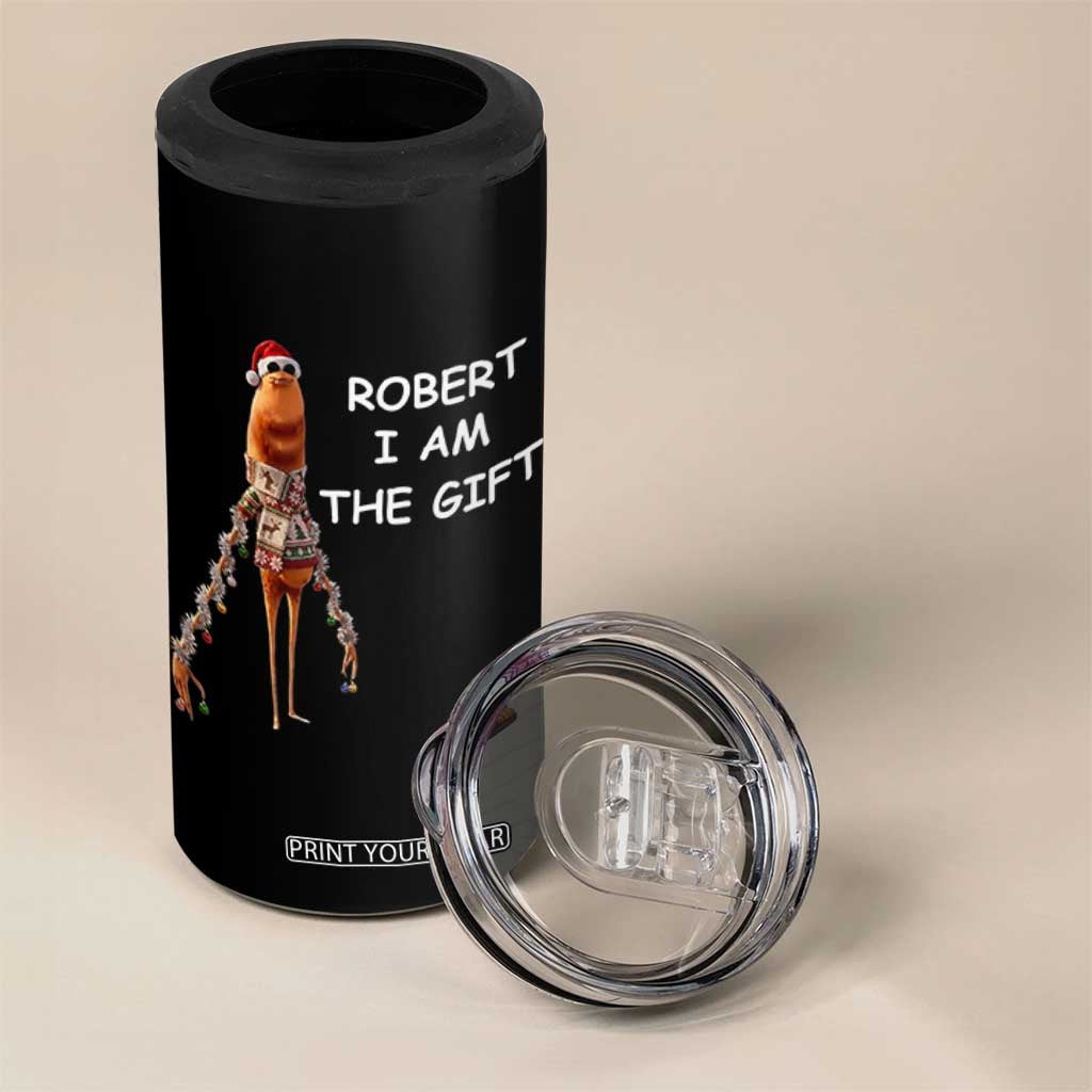 Funny Marcus the Worm in Ugly Christmas Sweater 4 in 1 Can Cooler Tumbler Robert I Am the Gift Meme Holiday Humor TS02 Print Your Wear