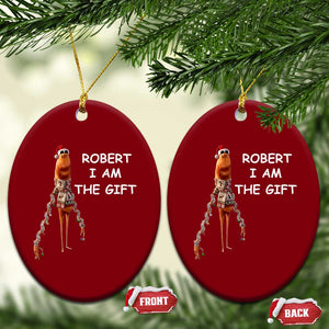 Funny Marcus the Worm in Ugly Christmas Sweater Ceramic Ornament Robert I Am the Gift Meme Holiday Humor TS02 Print Your Wear