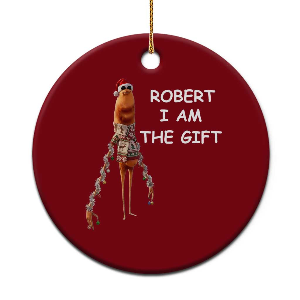 Funny Marcus the Worm in Ugly Christmas Sweater Ceramic Ornament Robert I Am the Gift Meme Holiday Humor TS02 1pc Red Print Your Wear
