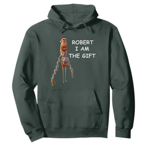 Funny Marcus the Worm in Ugly Christmas Sweater Hoodie Robert I Am the Gift Meme Holiday Humor TS02 Dark Forest Green Print Your Wear