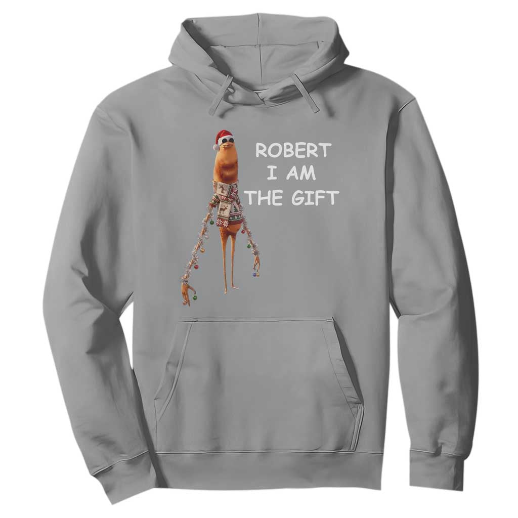 Funny Marcus the Worm in Ugly Christmas Sweater Hoodie Robert I Am the Gift Meme Holiday Humor TS02 Sport Gray Print Your Wear