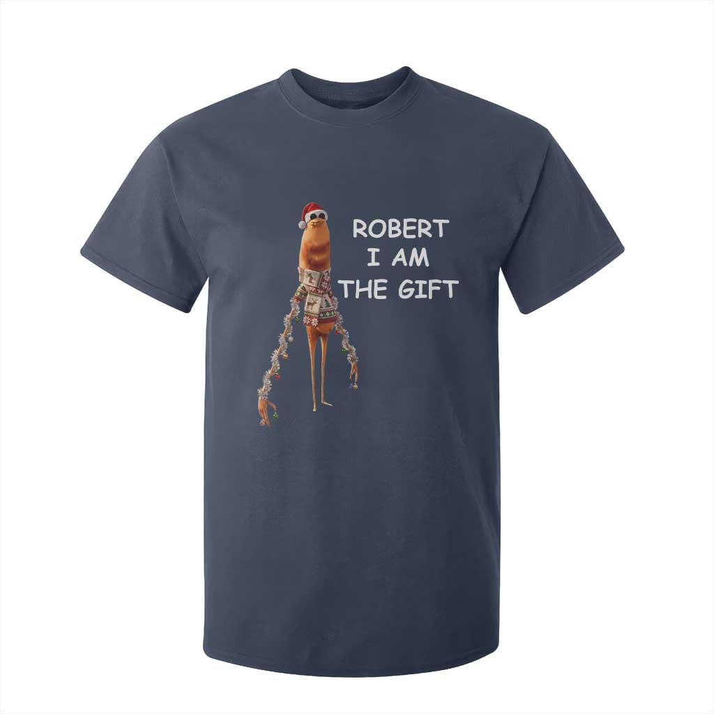 Funny Marcus the Worm in Ugly Christmas Sweater T Shirt For Kid Robert I Am the Gift Meme Holiday Humor TS02 Navy Print Your Wear