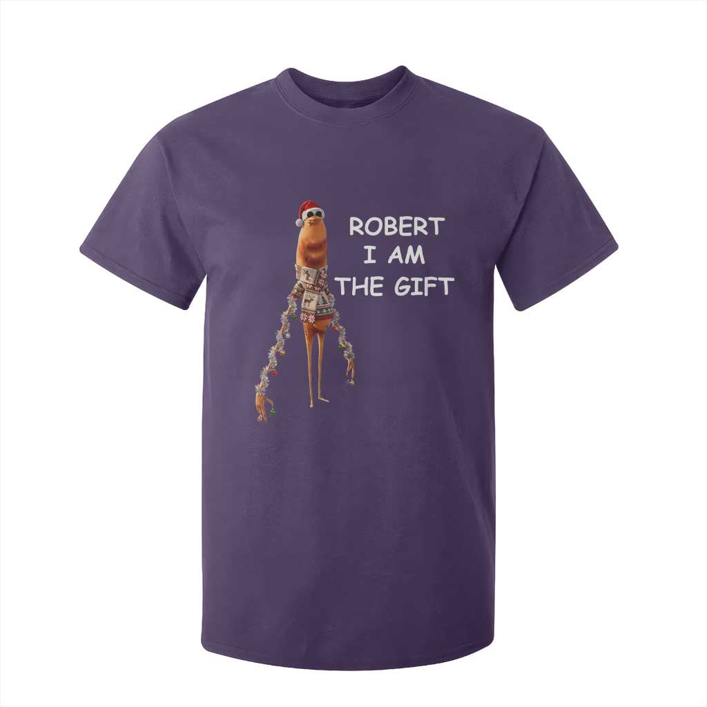 Funny Marcus the Worm in Ugly Christmas Sweater T Shirt For Kid Robert I Am the Gift Meme Holiday Humor TS02 Purple Print Your Wear