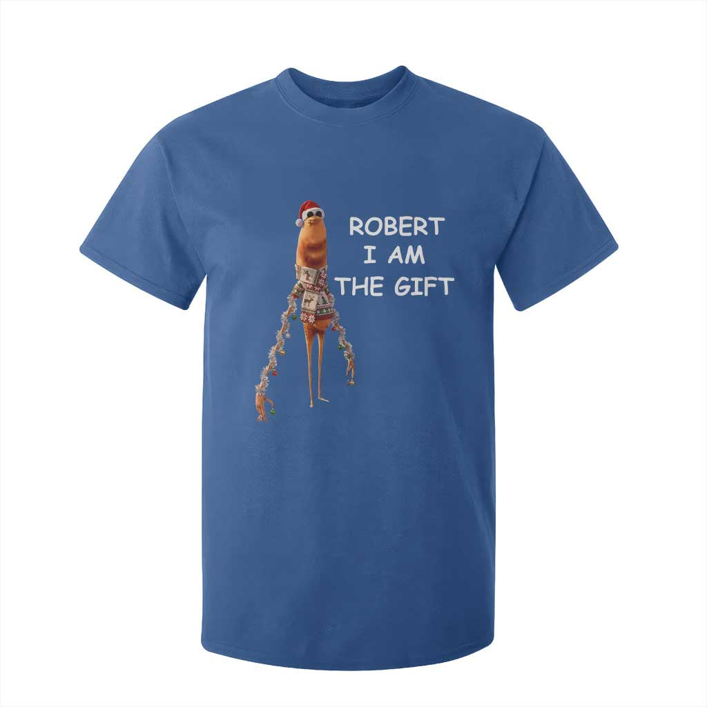 Funny Marcus the Worm in Ugly Christmas Sweater T Shirt For Kid Robert I Am the Gift Meme Holiday Humor TS02 Royal Blue Print Your Wear