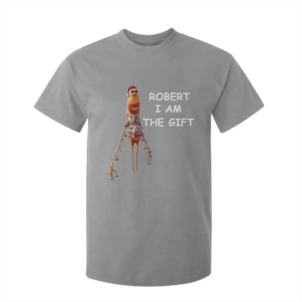 Funny Marcus the Worm in Ugly Christmas Sweater T Shirt For Kid Robert I Am the Gift Meme Holiday Humor TS02 Sport Gray Print Your Wear